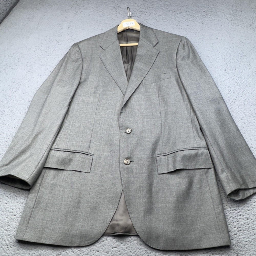 Polo Ralph Lauren Blazer Mens 41R Gray Wool Blue Label 2 Button Sport Coat Italy